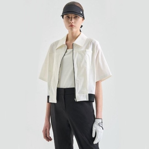 ❤[LANVIN BLANC] 랑방블랑 여성 발수 핀턱 하프 슬리브 자켓 - gol1123x