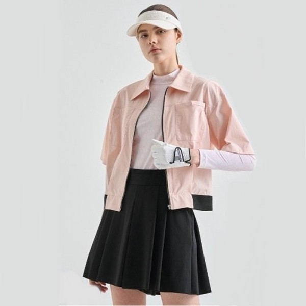 ❤[LANVIN BLANC] 랑방블랑 여성 발수 핀턱 하프 슬리브 자켓 - gol1124x