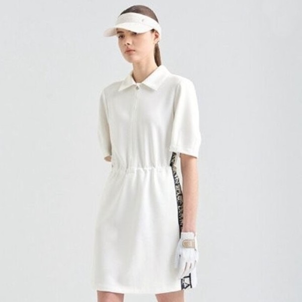 ❤[LANVIN BLANC] 랑방블랑 여성 컨트라스트 로고 라인 드레스 - gol1125x