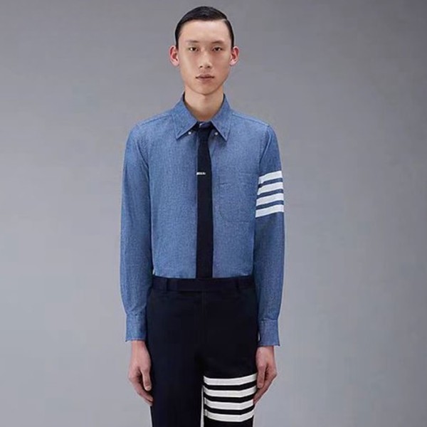 ❤톰브라운 남성 블루 셔츠 - Thom Browne Mens Dress Shirts - thc1225x