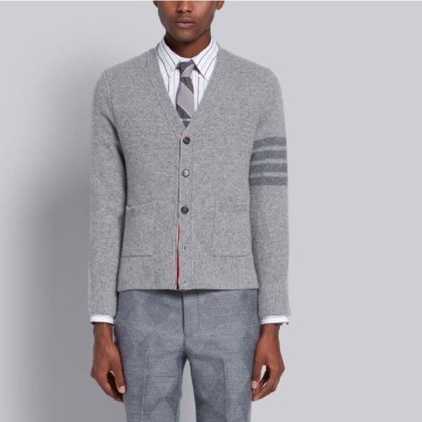 ❤톰브라운 남성 브이넥 그레이 가디건 - Thom Browne Mens Gray Cardigan - thc1233x