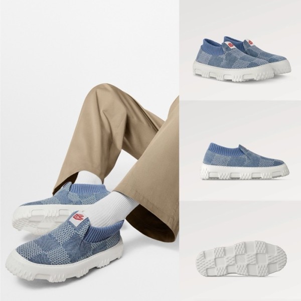 ❤루이비통 남성 다미에 블루 로퍼 - Louis vuitton Mens Blue Loafer - lvs1059x