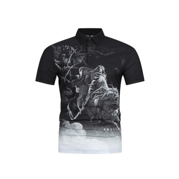 ❤[AMAZINGCRE] 어메이징크리 남성 단테 인페르노 카라 티셔츠 - gol1156x