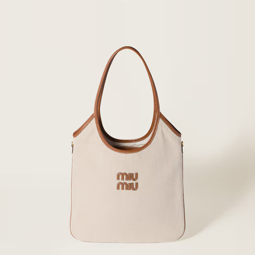 ★미우미우 여성 캔버스 및 가죽 아이비 백 레귤러 - Miumiu Womens Ivy Bag