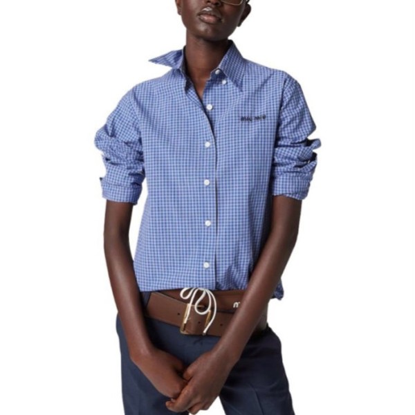 ❤미우미우 여성 체크 셔츠 - Miumiu Womens Blue Dress Shirts - mic1426x