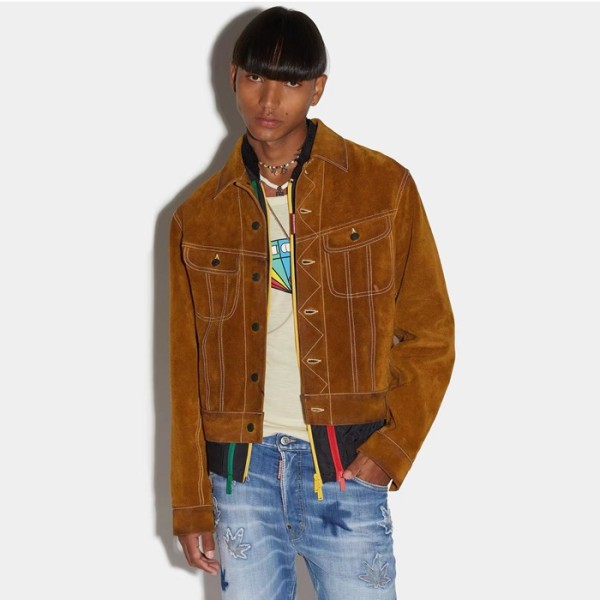 ❤디스퀘어드 남성 폴로 가죽 자켓 - Dsquared2 Mens Camel Jackets - dsc1500x