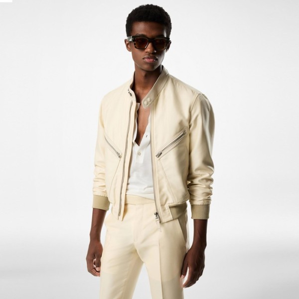 ❤에르메스 남성 크림 가죽 자켓 - Hermes Mens Cream Jackets - hec1503x