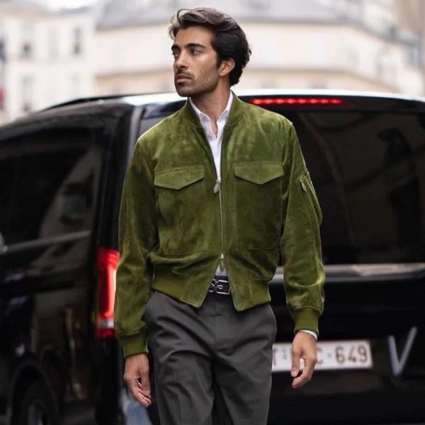 ❤벨루티 남성 카키 가죽 자켓 - Berluti Mens khaki Jackets - hec1504x