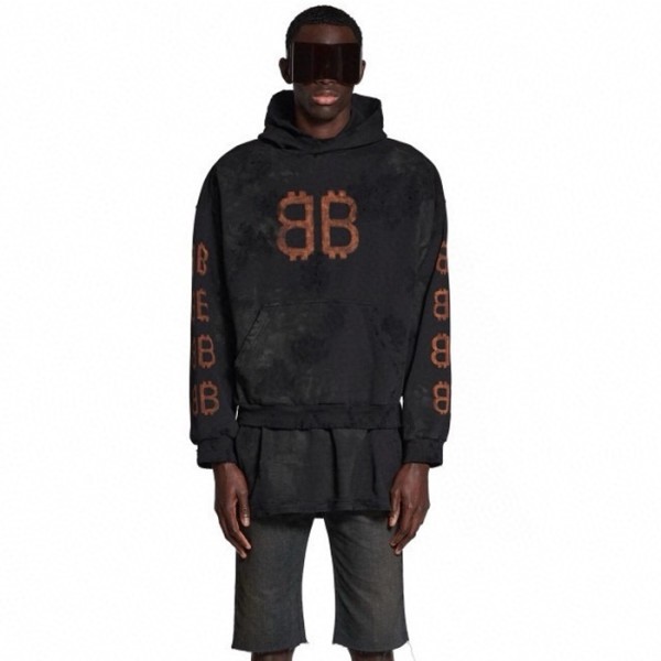 ❤발렌시아가 남성 블랙 후드티 - Balenciaga Mens Black Hoodie - bac1897x