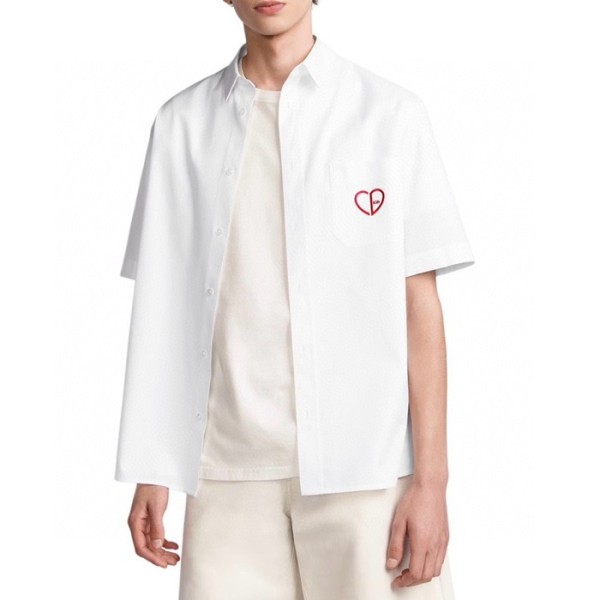 ❤디올 남성 화이트 반팔 셔츠 - Dior Mens White Shirts - dic1906x