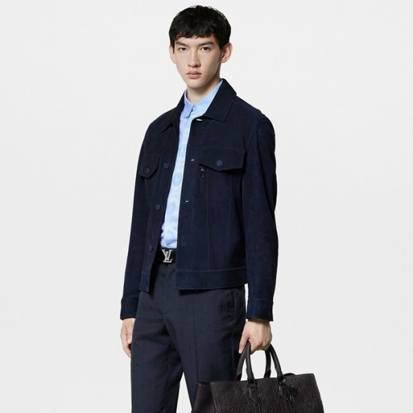 ❤루이비통 남성 가죽 자켓 - Louis vuitton Mens Blue Jackets - lvc1968x
