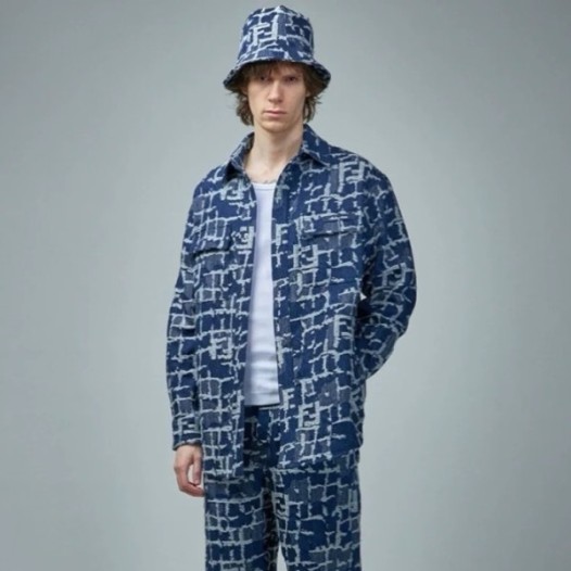 ❤펜디 남성 블루 셔츠 - Fendi Mens Blue Shirts - fec1980x