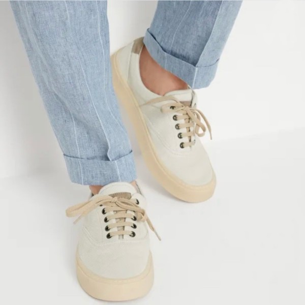 ❤브루넬로쿠치넬리 남성 아이보리 스니커즈 - Brunello Cucinelli Mens Ivory Sneakers - brs1397x