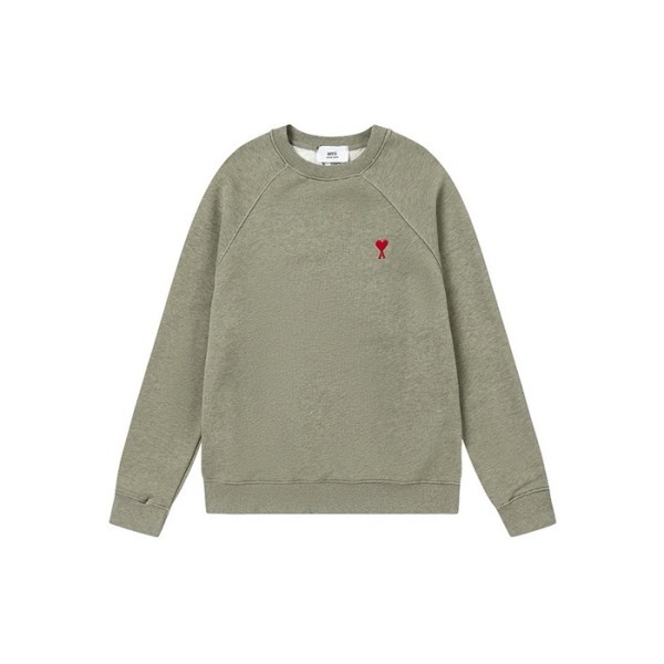 ❤아미 남성 카키 맨투맨 - Ami Mens Khaki Tshirts - amc2137x