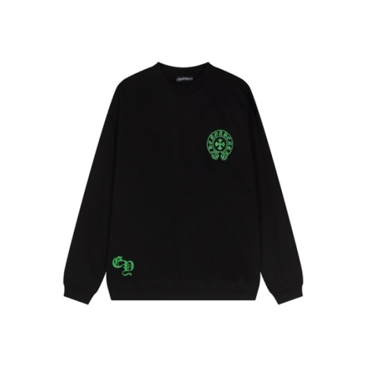 ❤크롬하츠 남성 블랙 맨투맨 - Chrome Hearts Mens Black Tshirts - chc2156x