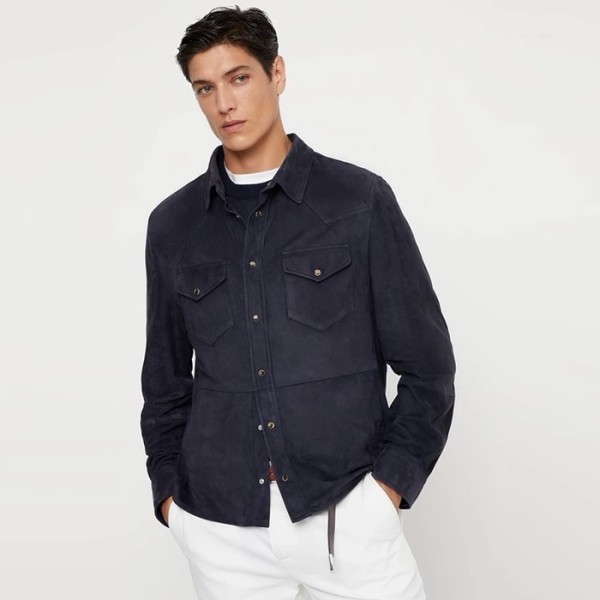 ❤브루넬로쿠치넬리 남성 가죽 셔츠 - Brunello Cucinelli Mens Leather Shirt - brc2228x