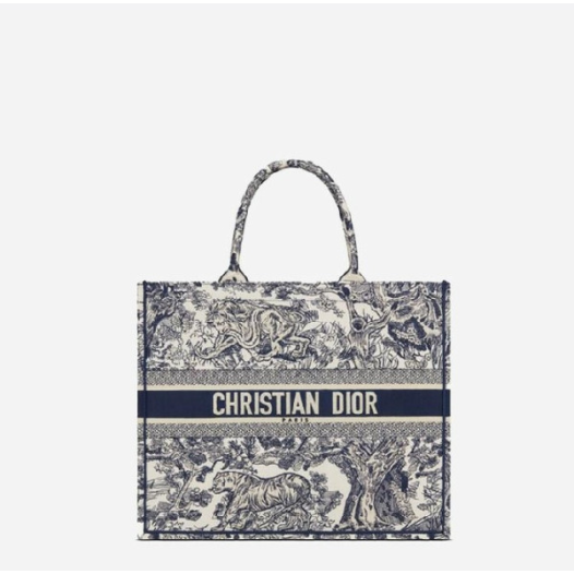 ❤디올 여성  블루 투알 드 주이 자수 북 토트백 라지 - Dior Roald Embroidery large Tote Bag- di2592z