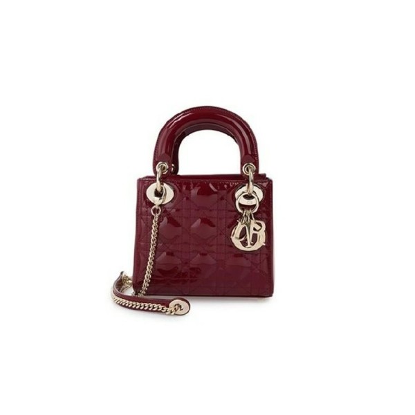 ❤디올 여성 체리 레드 페이턴트 까나쥬 레이디백 미니 - Dior Cherry Patents Cannage Dama Mini Bag- di2595z