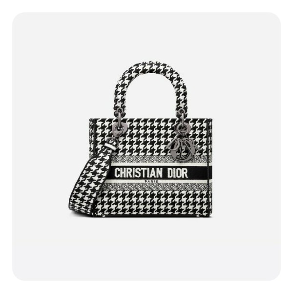❤디올 여성 레이디 D-LITE 하운즈투스 미디엄 백- Dior Lady houndstooth Medium Bag- di2608z