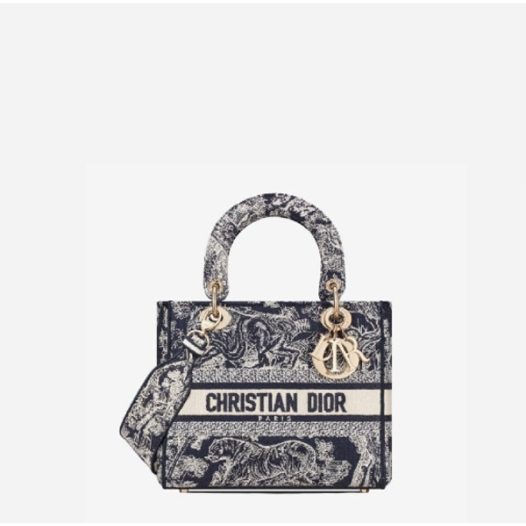 ❤디올 여성 미디움 디라이트 레이디 백 블루 트왈 드 주이 리버스 자수 - Dior  Medium Light Lady Toiledeu Reverse Embroidery Bag- di2610z