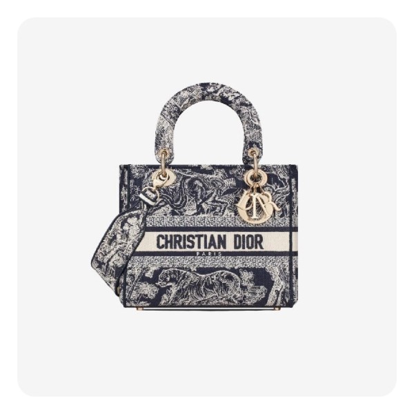 ❤디올 여성 미디움 디라이트 레이디 백 블루 트왈 드 주이 리버스 자수 - Dior  Medium Light Lady Toiledeu Reverse Embroidery Bag- di2610z