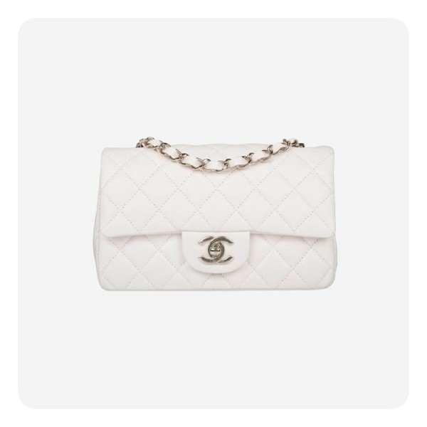 ❤샤넬 뉴미니 플랩백 화이트 실버 - Chanel Nu Mini Torre Handle Lambskin Bag - ch2648z
