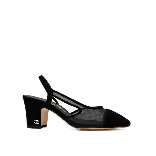 ❤샤넬 여성 미들힐 슬링백 - Chanel Womens Black Slingback - chs1432x