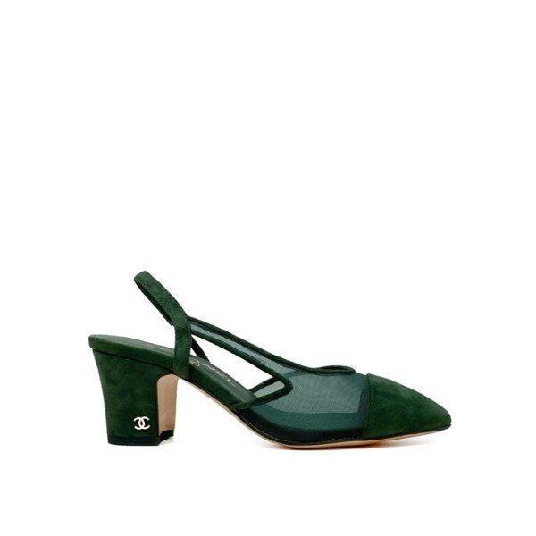 ❤샤넬 여성 미들힐 슬링백 - Chanel Womens Green Slingback - chs1433x
