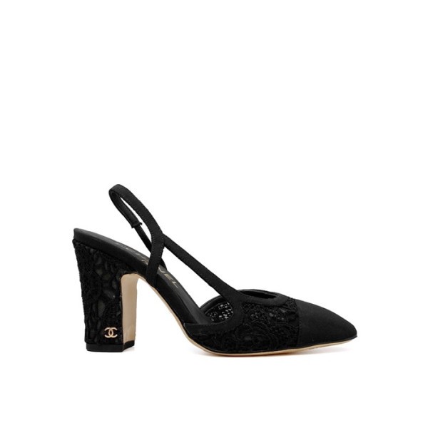 ❤샤넬 여성 하이힐 슬링백 - Chanel Womens Black Slingback - chs1444x