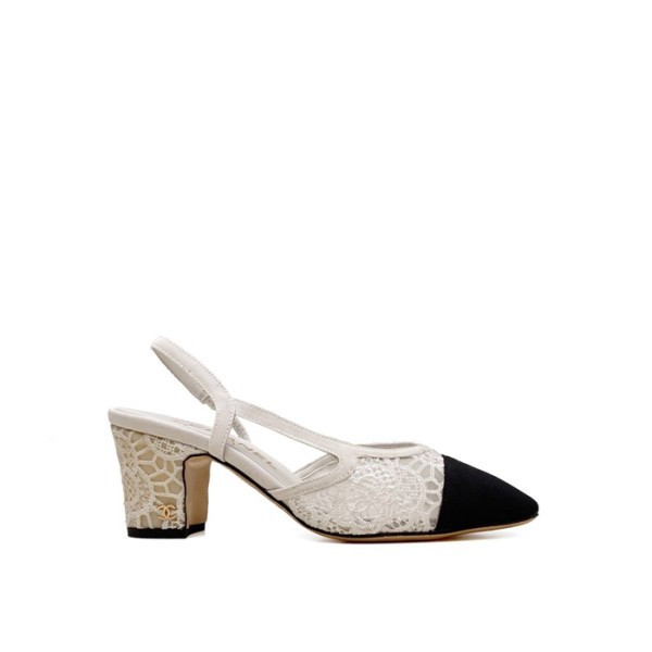 ❤샤넬 여성 미들힐 슬링백 - Chanel Womens White Slingback - chs1445x