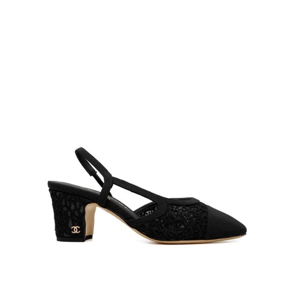 ❤샤넬 여성 미들힐 슬링백 - Chanel Womens Black Slingback - chs1446x
