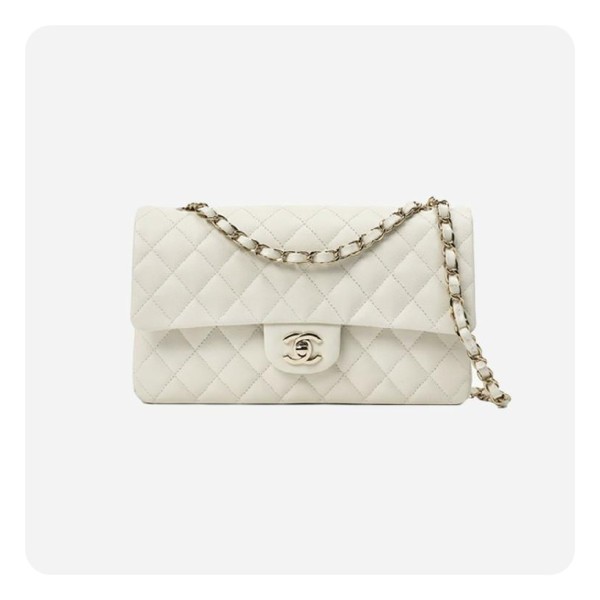 ❤샤넬 클래식 캐비어 미디움 화이트 실버  - Chanel Classic Caviar Medium Bag- ch2654z