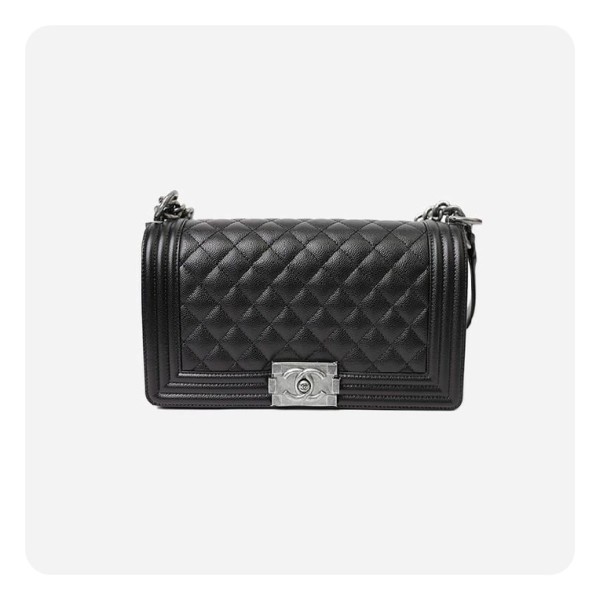 ❤샤넬 보이백 미디움 캐비어 블랙 빈티지  - Chane Boy Bag Medium Caviar Vintage Bag - ch2671z