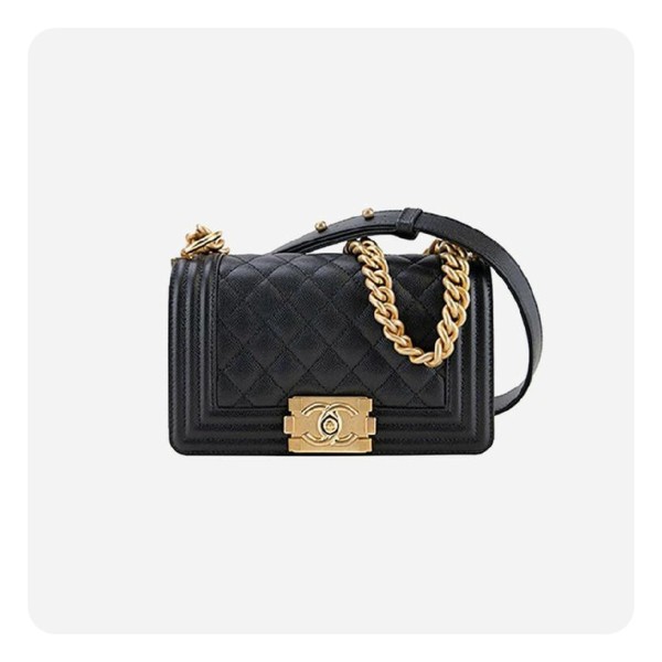 ❤샤넬 보이백 미니 캐비어 블랙 골드 - Chane Boy Bag Medium Caviar Bag - ch2672z