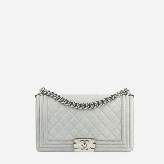 ❤샤넬 보이백 미디움 캐비어 그레이 골드- Chane Boy Bag Medium Caviar  Vintage Bag - ch2675z