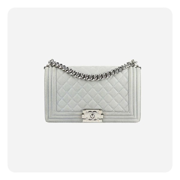 ❤샤넬 보이백 미디움 캐비어 그레이 골드- Chane Boy Bag Medium Caviar  Vintage Bag - ch2675z