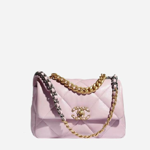 ❤샤넬 19 플랩백 램스킨 미디움 핑크 골드 - Chane19 Flap Bag Lamb skin Medium Bag - ch2680z