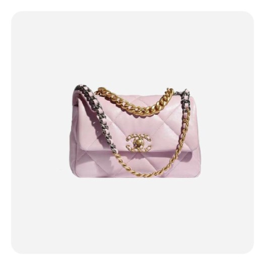 ❤샤넬 19 플랩백 램스킨 미디움 핑크 골드 - Chane19 Flap Bag Lamb skin Medium Bag - ch2680z