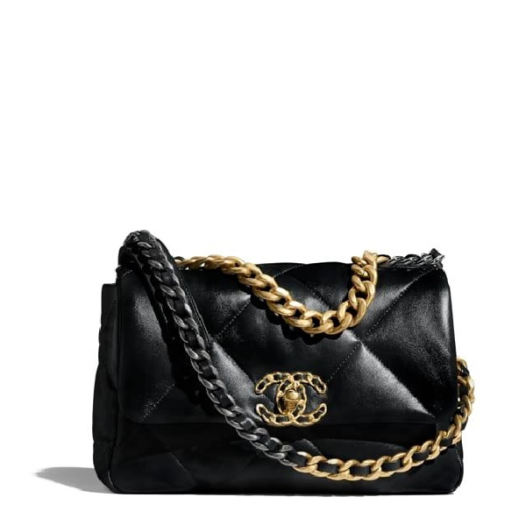 ❤샤넬 19 플랩백 고트스킨 미디움 블랙 골드 - Chane19 Flap Bag Goatskin Medium Bag - ch2681z