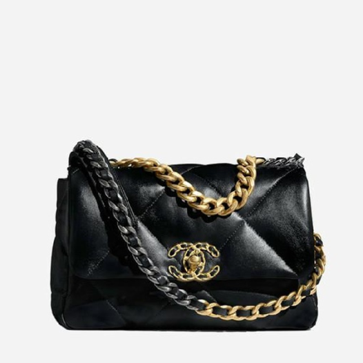 ❤샤넬 19 플랩백 램스킨 미디움 블랙 골드  - Chane19 Flap Bag Lamb skin Medium Bag - ch2682z