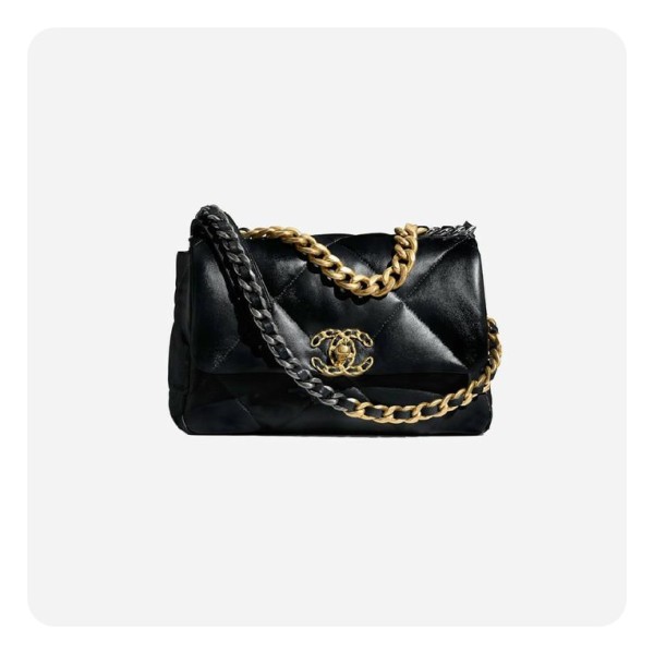 ❤샤넬 19 플랩백 램스킨 미디움 블랙 골드  - Chane19 Flap Bag Lamb skin Medium Bag - ch2682z