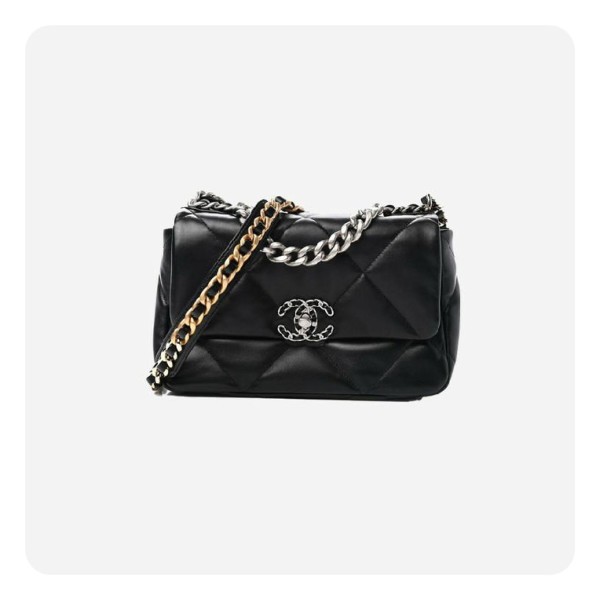 ❤샤넬 19 플랩백 램스킨 미디움 블랙 골드  - Chane19 Flap Bag Lamb skin Medium Bag - ch2683z