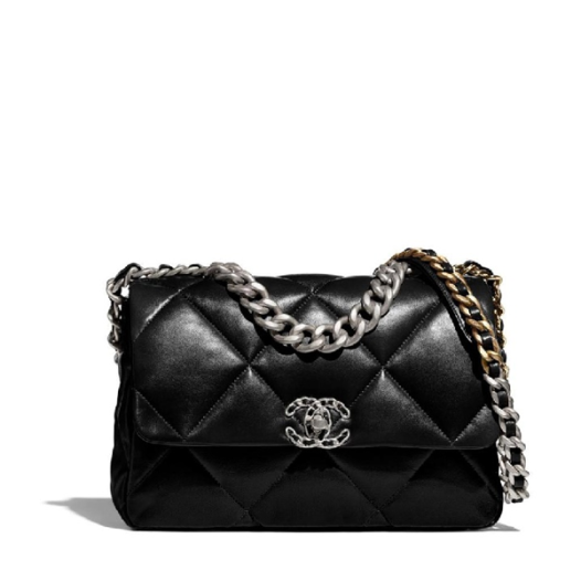 ❤샤넬 19 플랩백 램스킨 라지 블랙 실버 - Chanel19 Flap Bag Lamb skin Large Bag - ch2688z