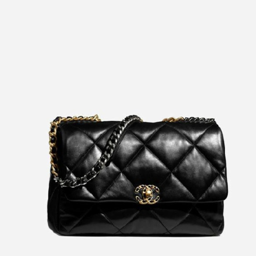❤샤넬 19 플랩백 램스킨 맥시 블랙 골드- Chanel19 Flap Bag Lamb skin Maxi Bag - ch2689z