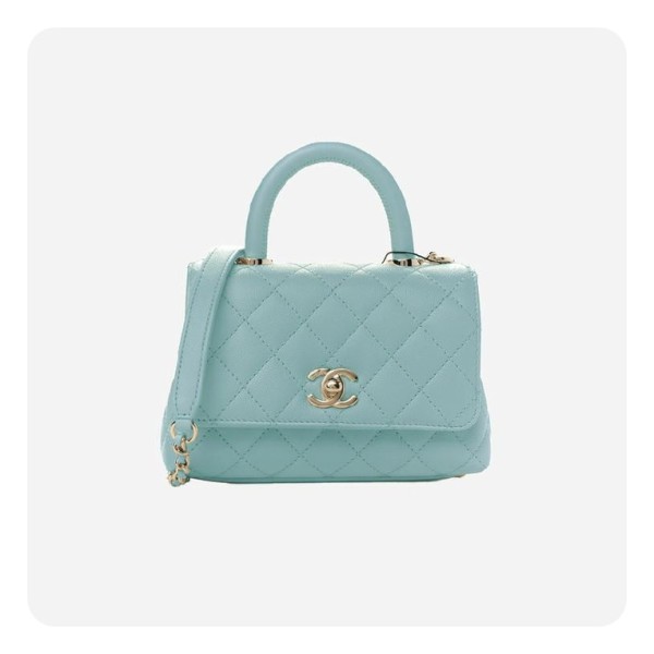 ❤샤넬 코코핸들 미니 민트 골드 - Chane Coco Handle Mini Bag - ch2692z