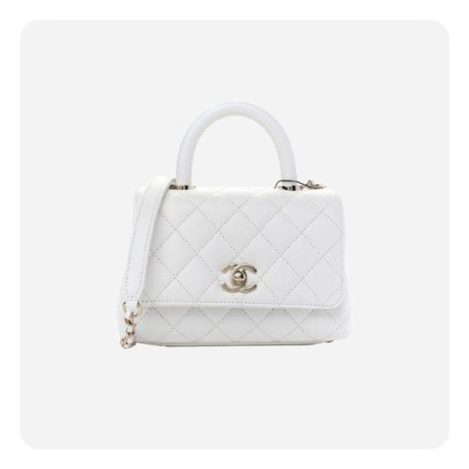❤샤넬 코코핸들 미니 화이트 골드  - Chane Coco Handle Mini Bag - ch2693z