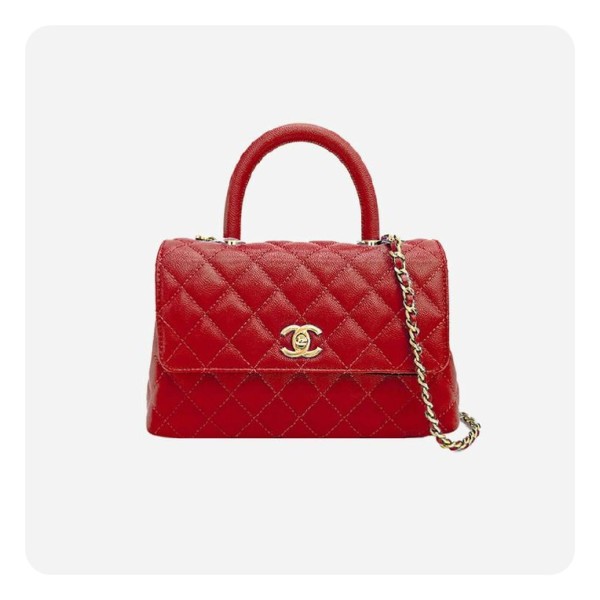 ❤샤넬 코코핸들 스몰 레드 골드 - Chane Coco Handle Small Bag - ch2695z