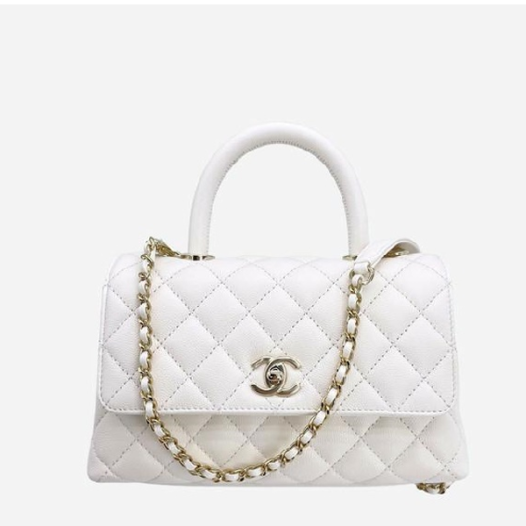 ❤샤넬 코코핸들 스몰 화이트 골드- Chanel Coco Handle Small Bag - ch2697z