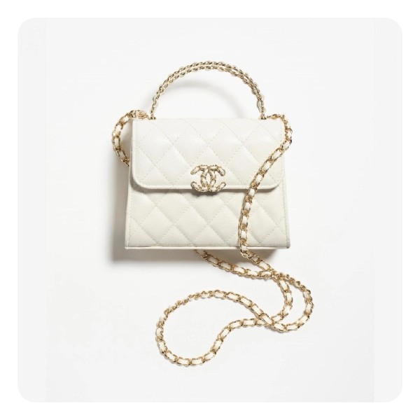 ❤샤넬 23켈리 화이트 미니 그레인드 샤이니 카프스킨 AP3237 - Chane 23 Kelly Mini Grained Shiny Calfskin Bag - ch2727z