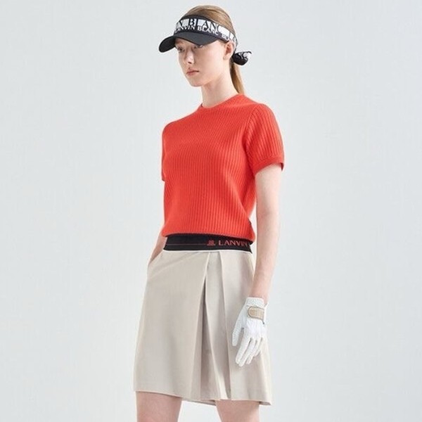 ❤[LANVIN BLANC] 랑방블랑 여성 로고 패널 랩 퀄로트 쇼츠 - gol1298x